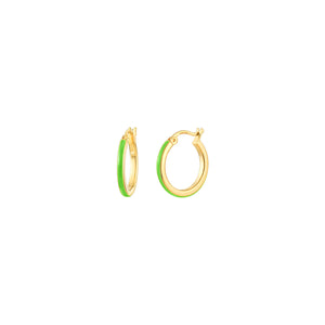 Green Enamel Earrings