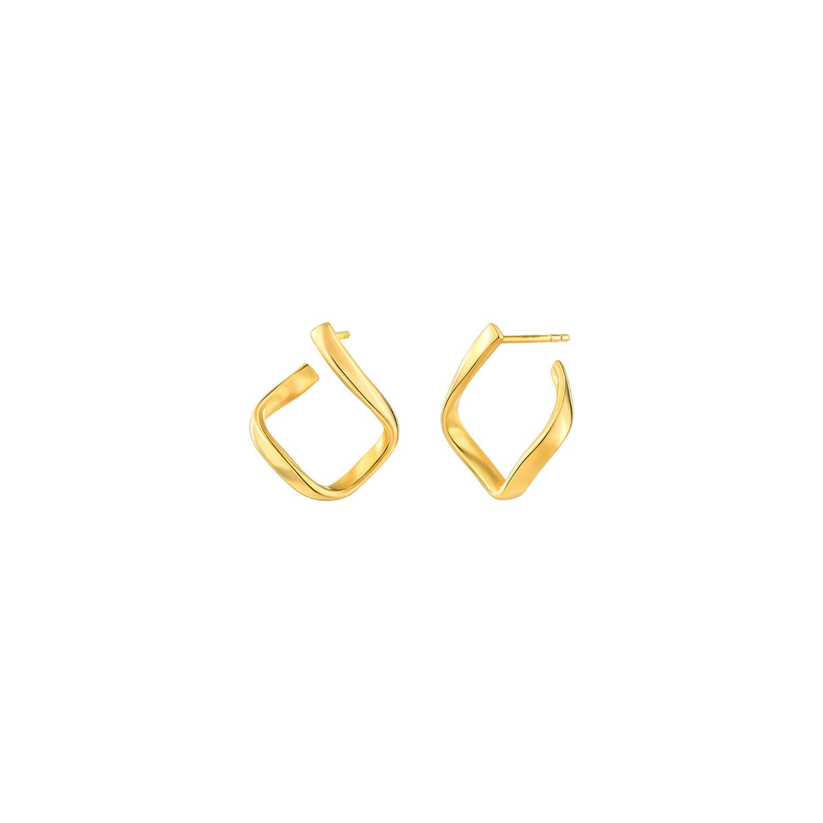 Gold Twist Hoop Earrings