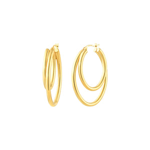 Double Gold Hoops