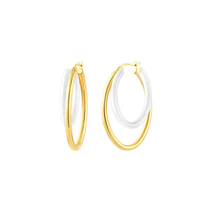 White Double Enamel Hoops