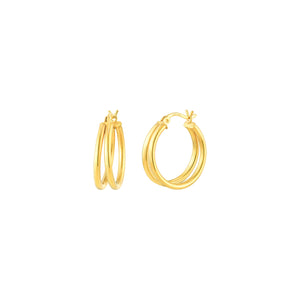 GOLD DOUBLE HOOPS