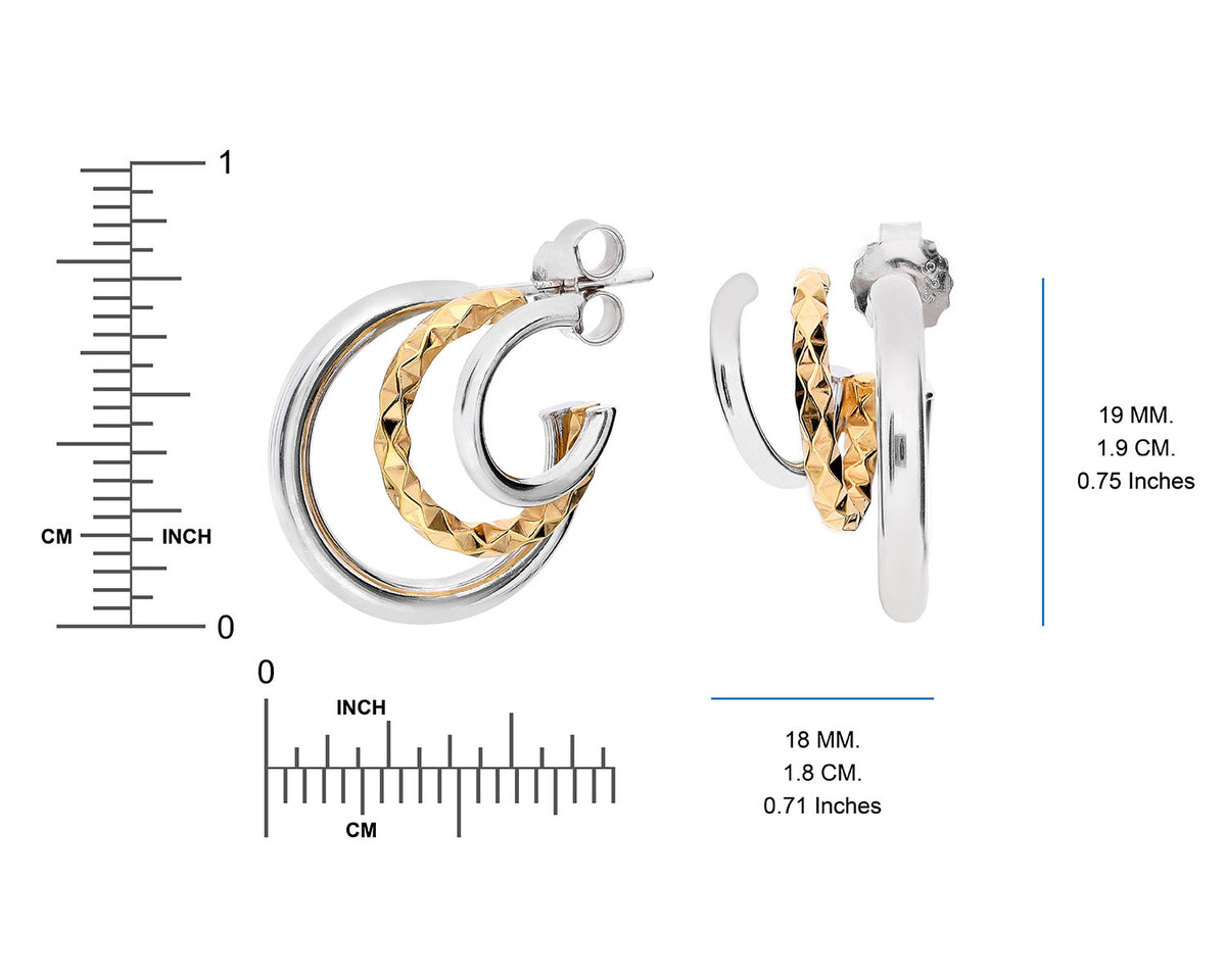 Two-Tone Triple Hoops DIMENSIONS