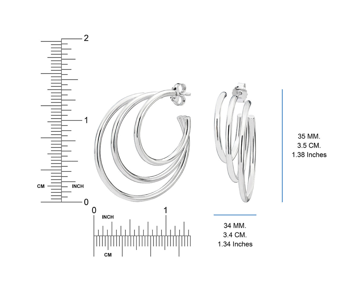 Large Triple Hoops DIMENSIONS