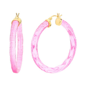 Pink Lucite Hoops