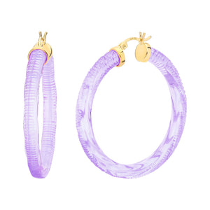 Purple Lucite Hoops