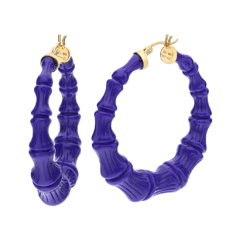 Purple Lucite Bamboo Hoops