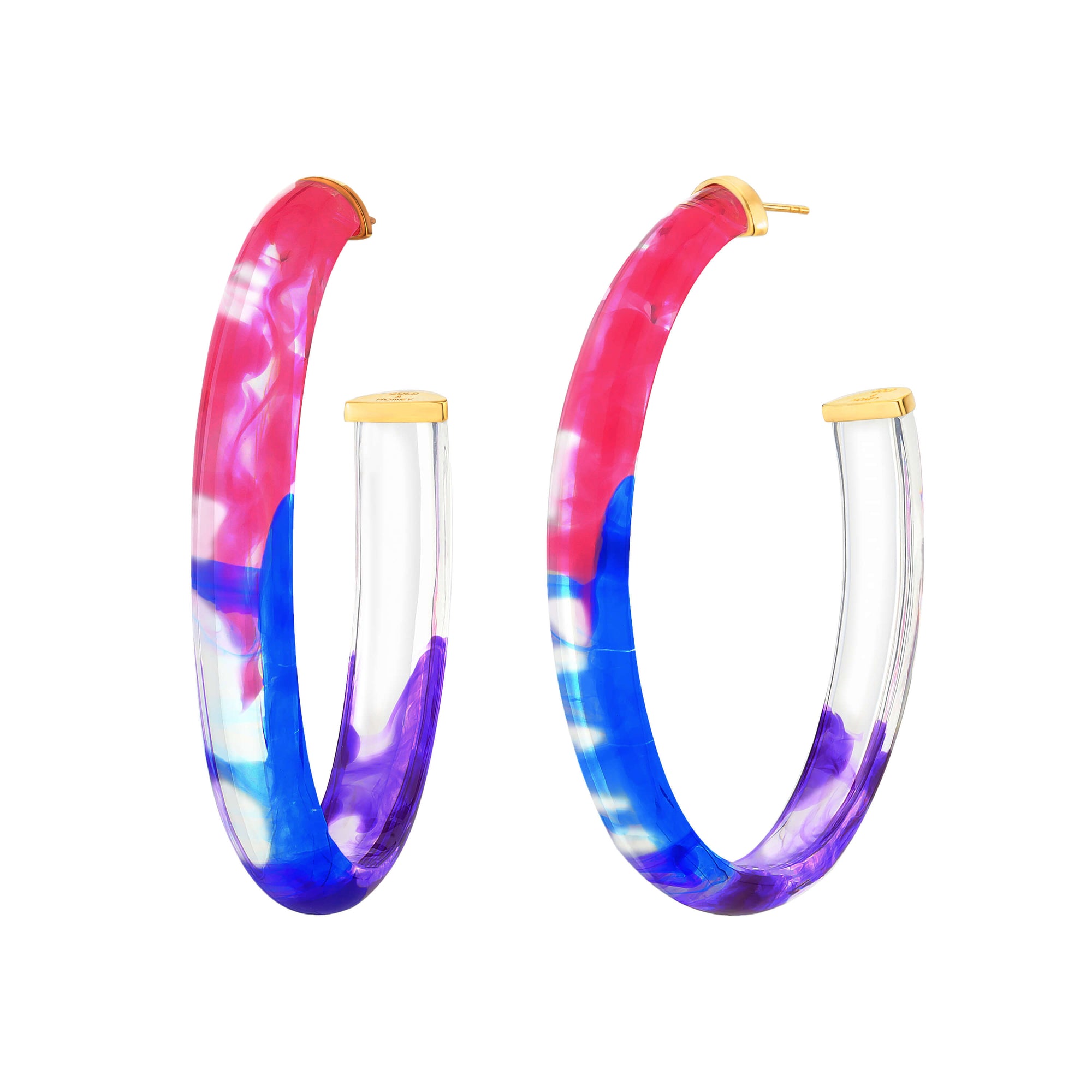 Cotton Candy Lucite Hoop Earrings