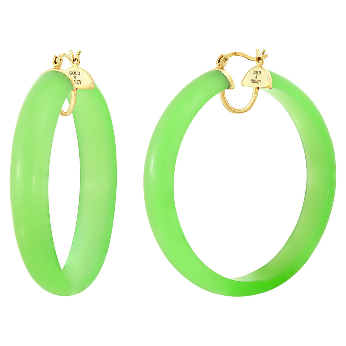 Frosted Lucite Hoops in Green