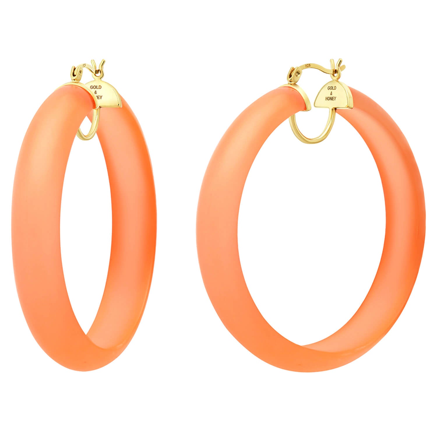 Frosted Lucite Hoops in Orange