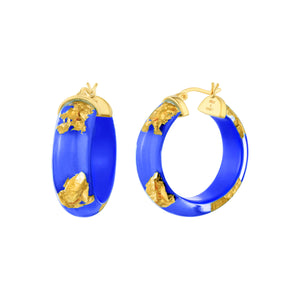 Mini Gold Leaf Lucite Hoops