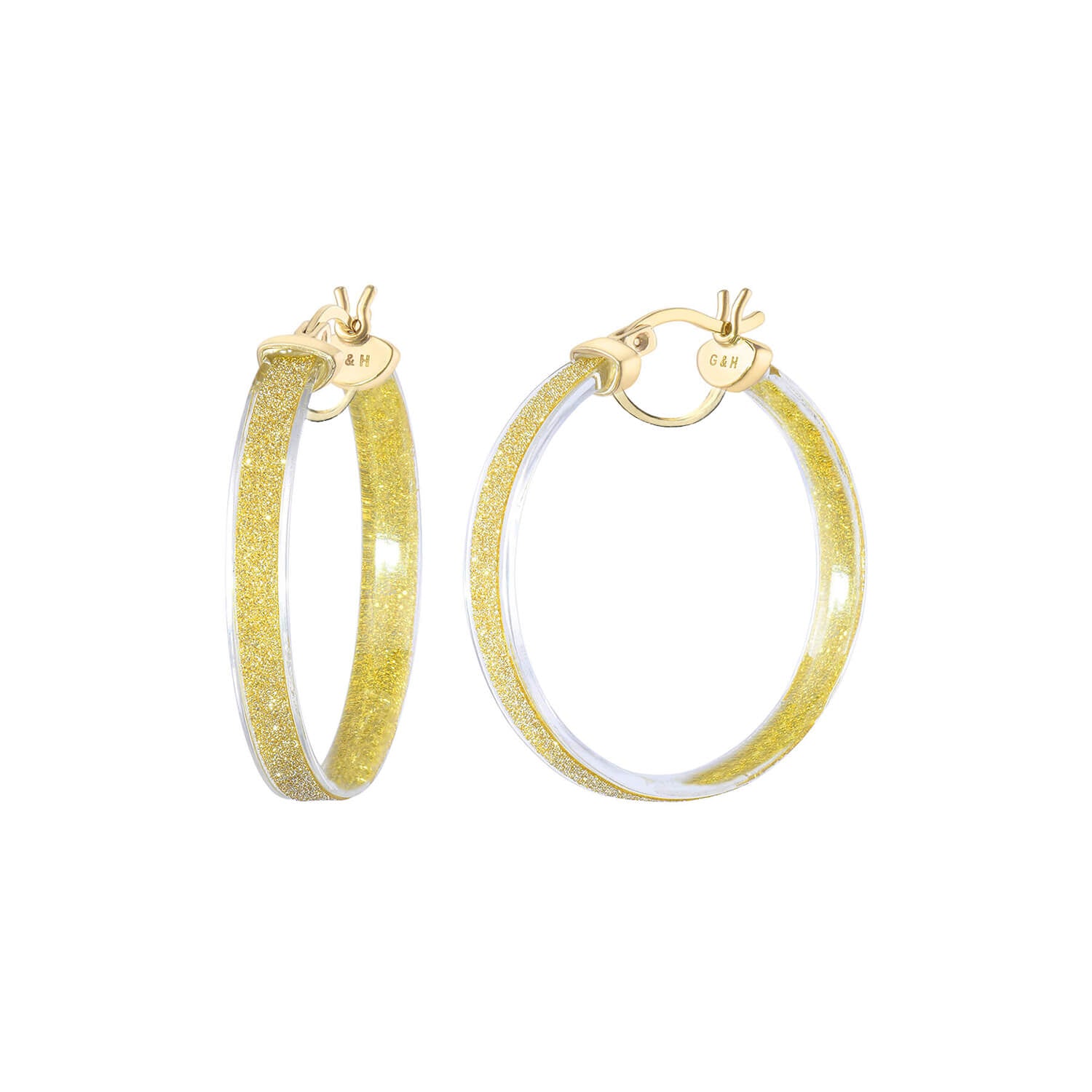 Gold Glitter Hoops