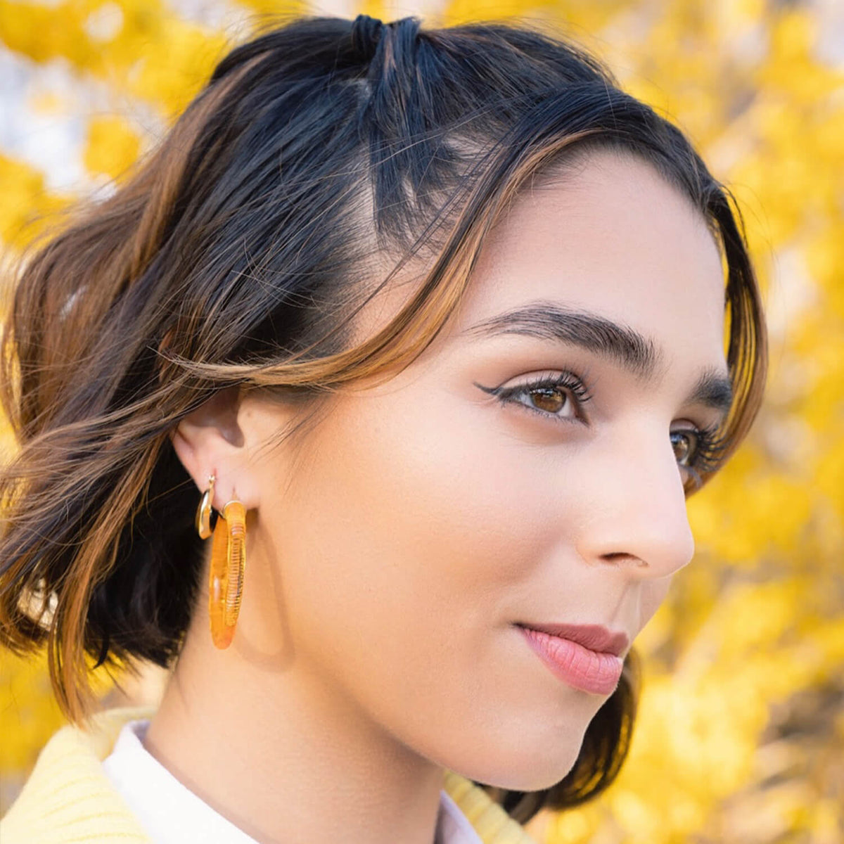 Yellow Instyle Lucite Hoops