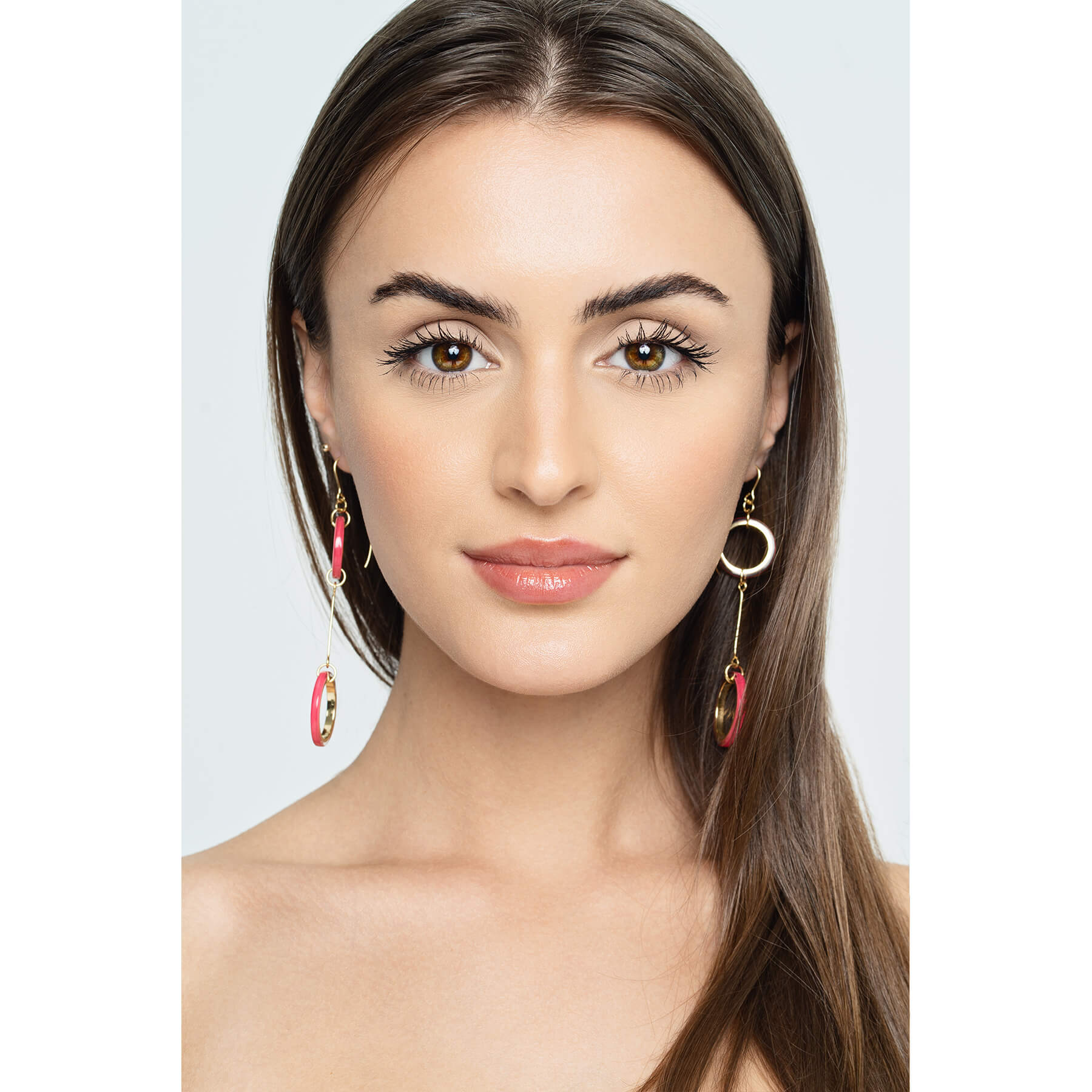 Thin Double Wired Drop Lucite Earrings