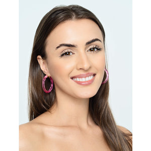Pink Instyle Hoops on Model