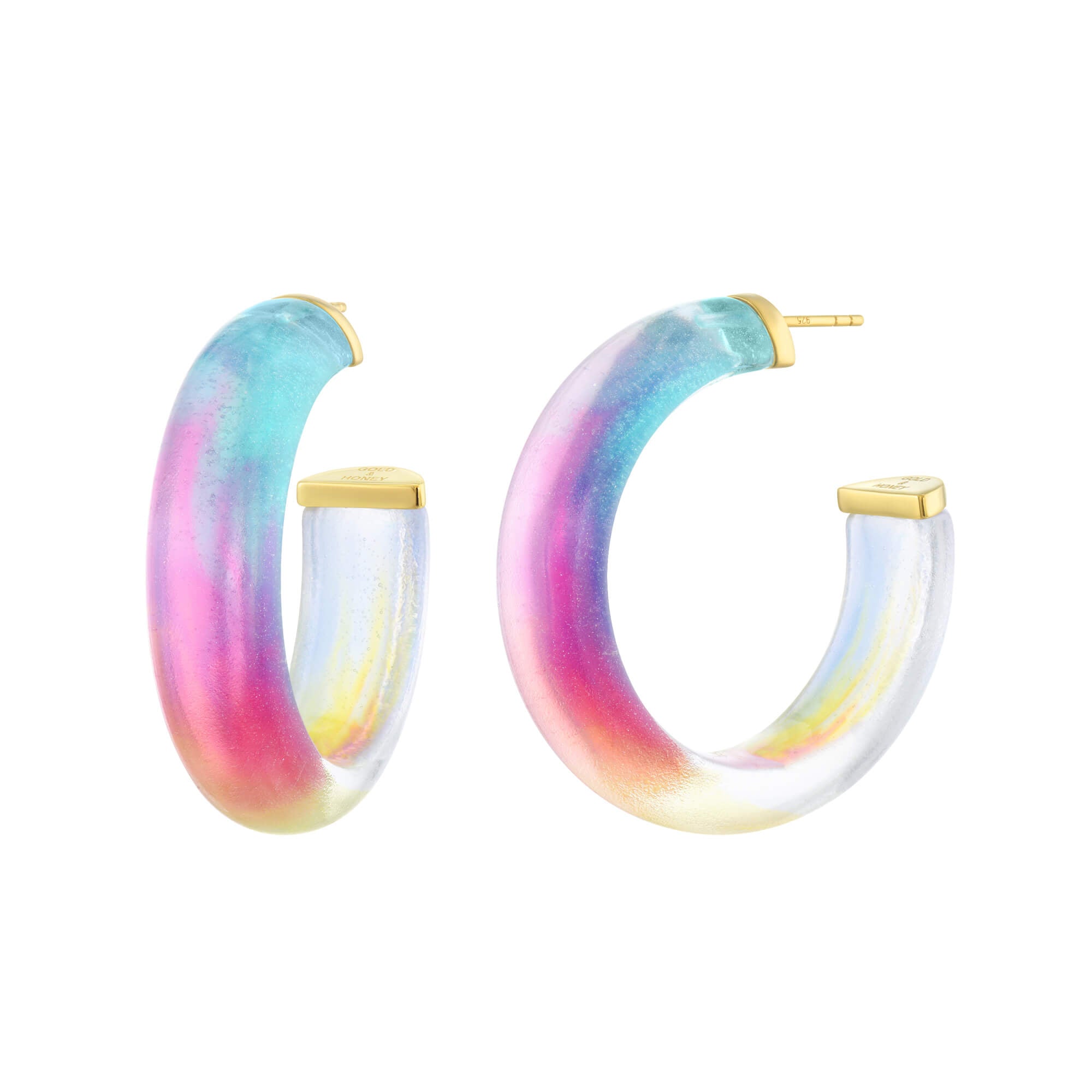 Colorful Glitter Mermaid Lucite Hoops