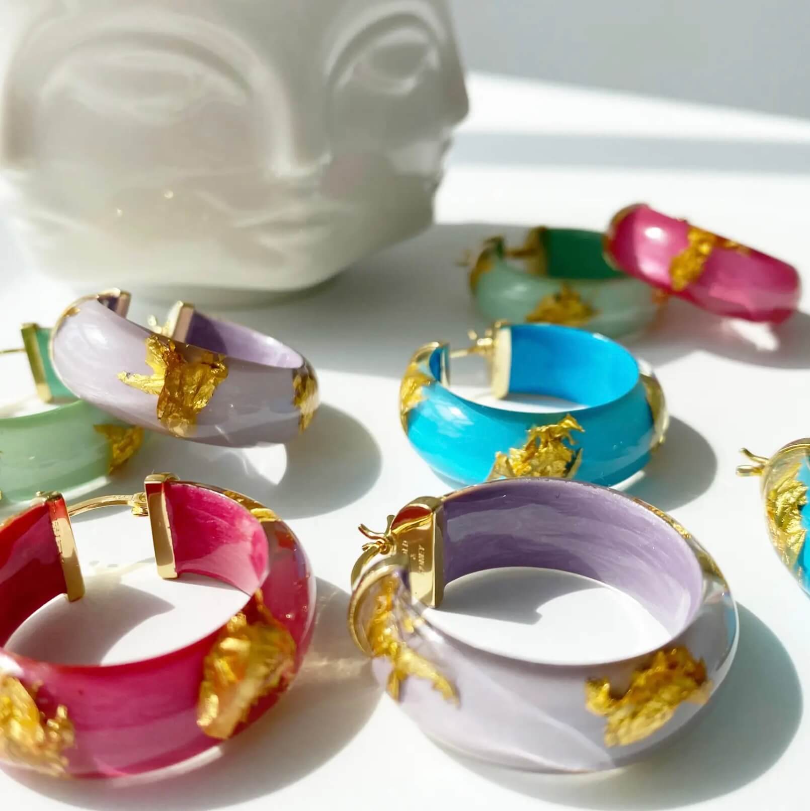 Gold Leaf Hoops