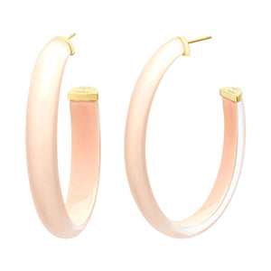 XL Oval Illusion Nude Lucite Hoops -NUDE 2