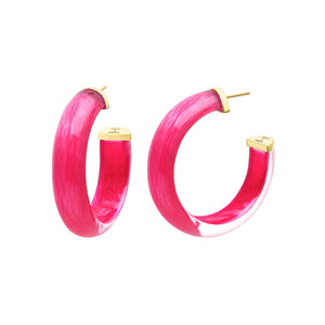 Pink Hoop Earrings