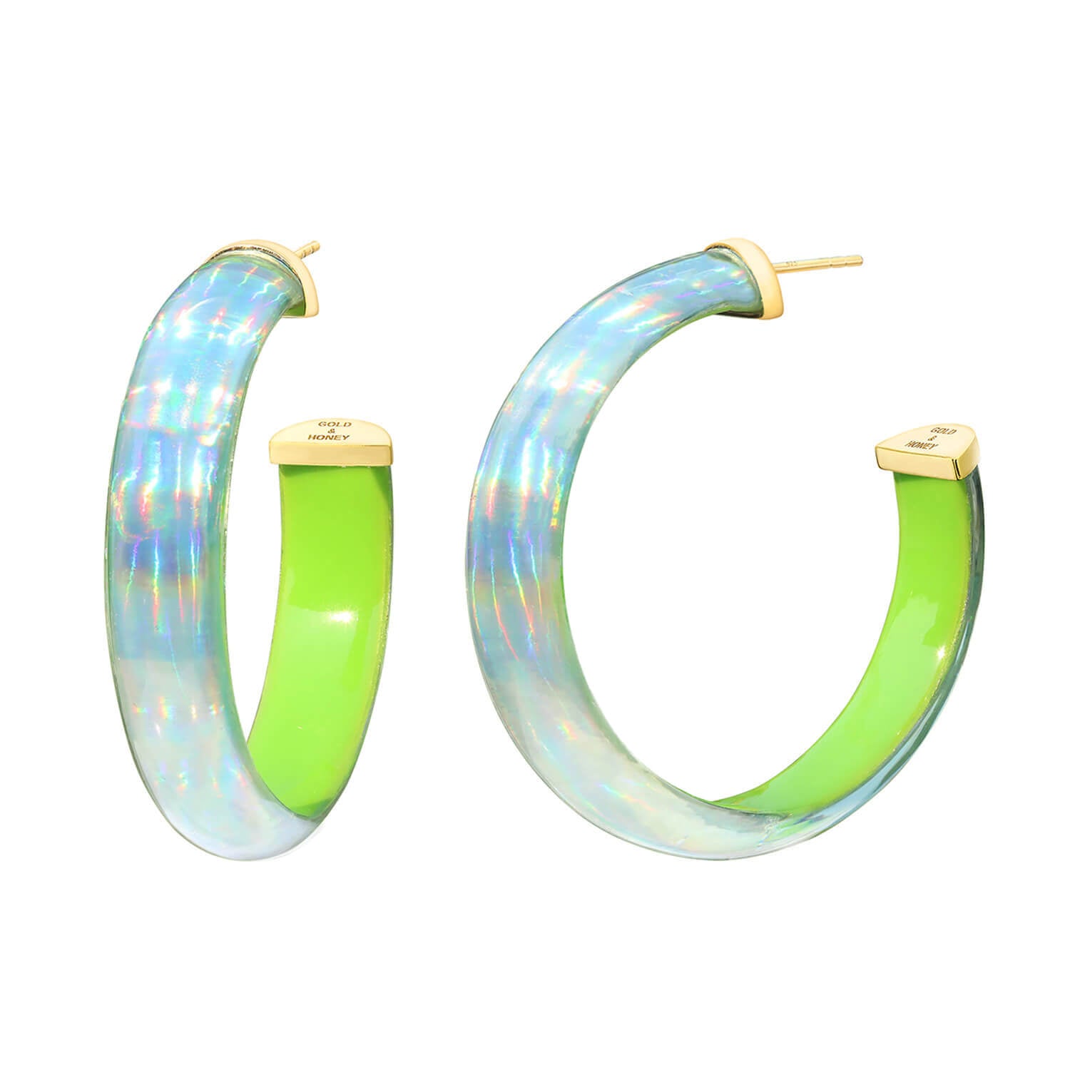 Rave Lucite Hoops in Neon Green