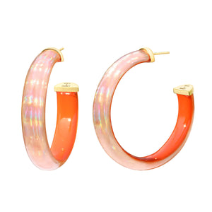 Rave Lucite Hoops in Orange