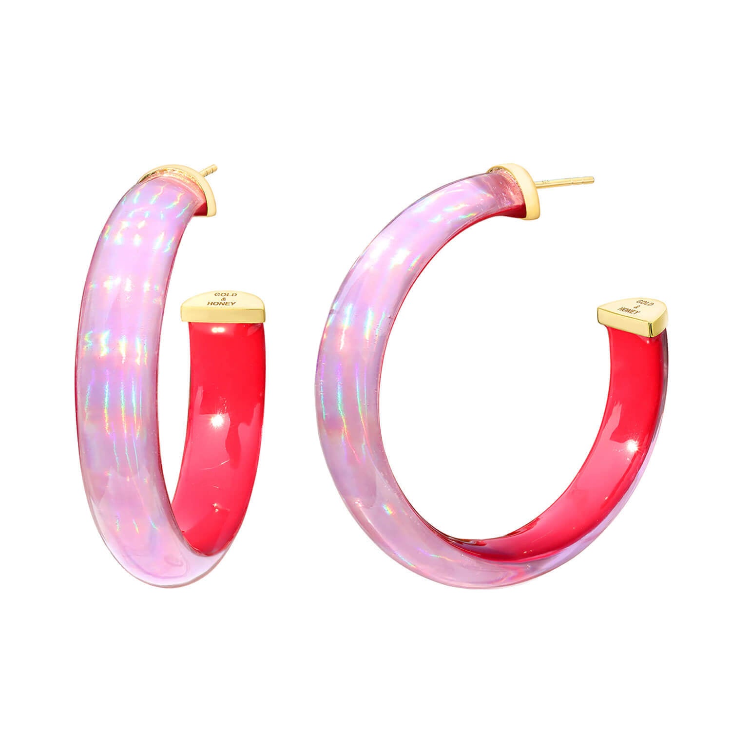 Rave Lucite Hoops in PINK