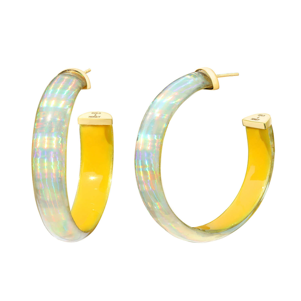 Rave Lucite Hoops in Yellow
