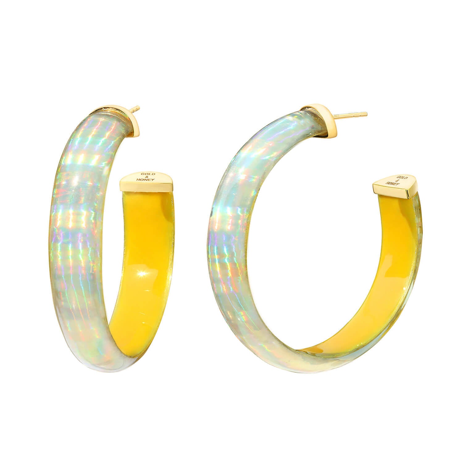 Rave Lucite Hoops in Yellow
