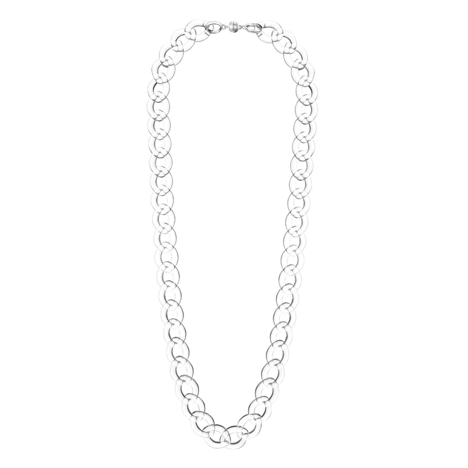 Extra Long XL Curb Link Lucite Necklace clear