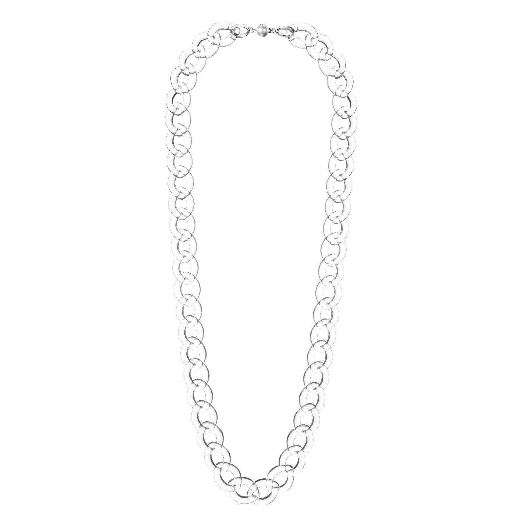 Extra Long XL Curb Link Lucite Necklace clear