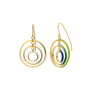 Thin Tri-Color Drop Lucite Earrings