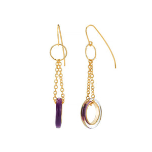 Thin Drop Lucite Earrings with Chain