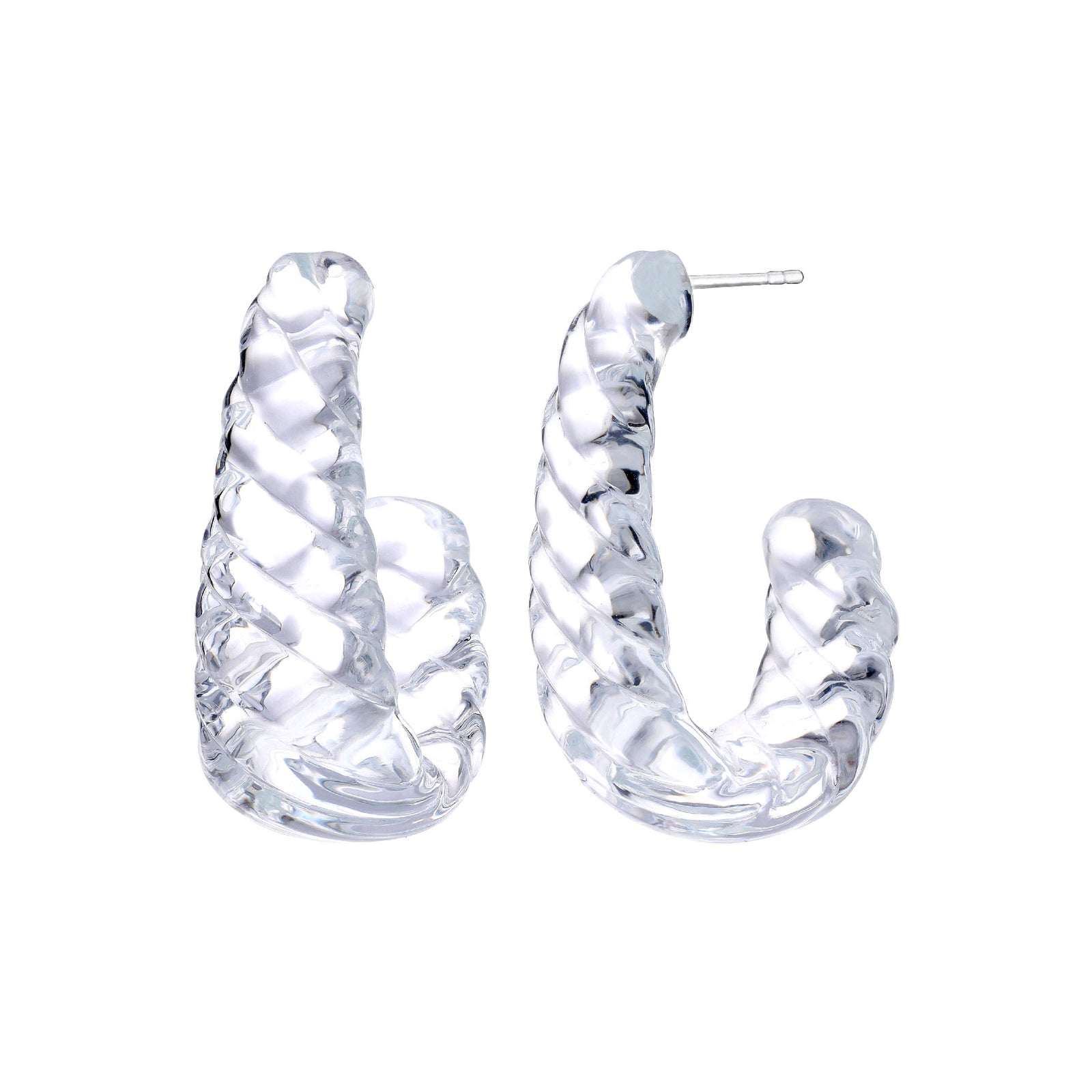SAMPLE SALE - Sculpted Quilted Lucite Hoops