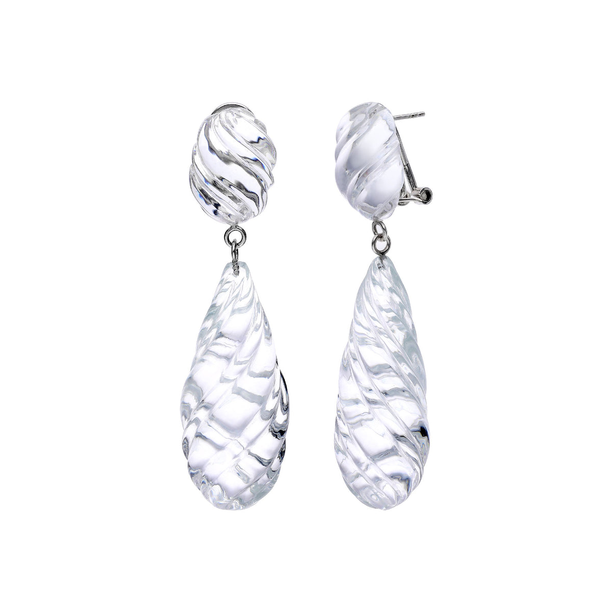 Sculpted Twisted Drop Lucite Earrings