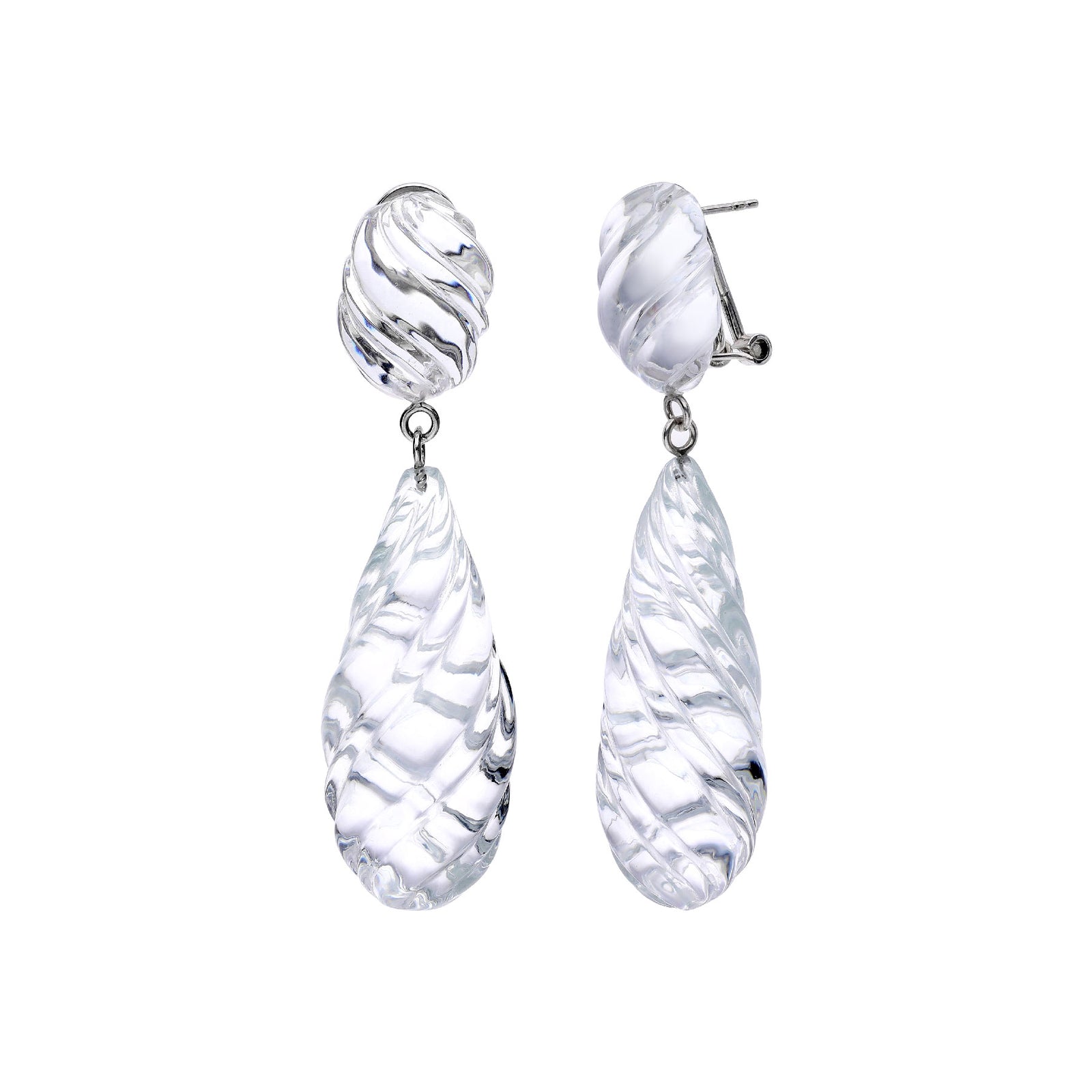 Sculpted Twisted Drop Lucite Earrings