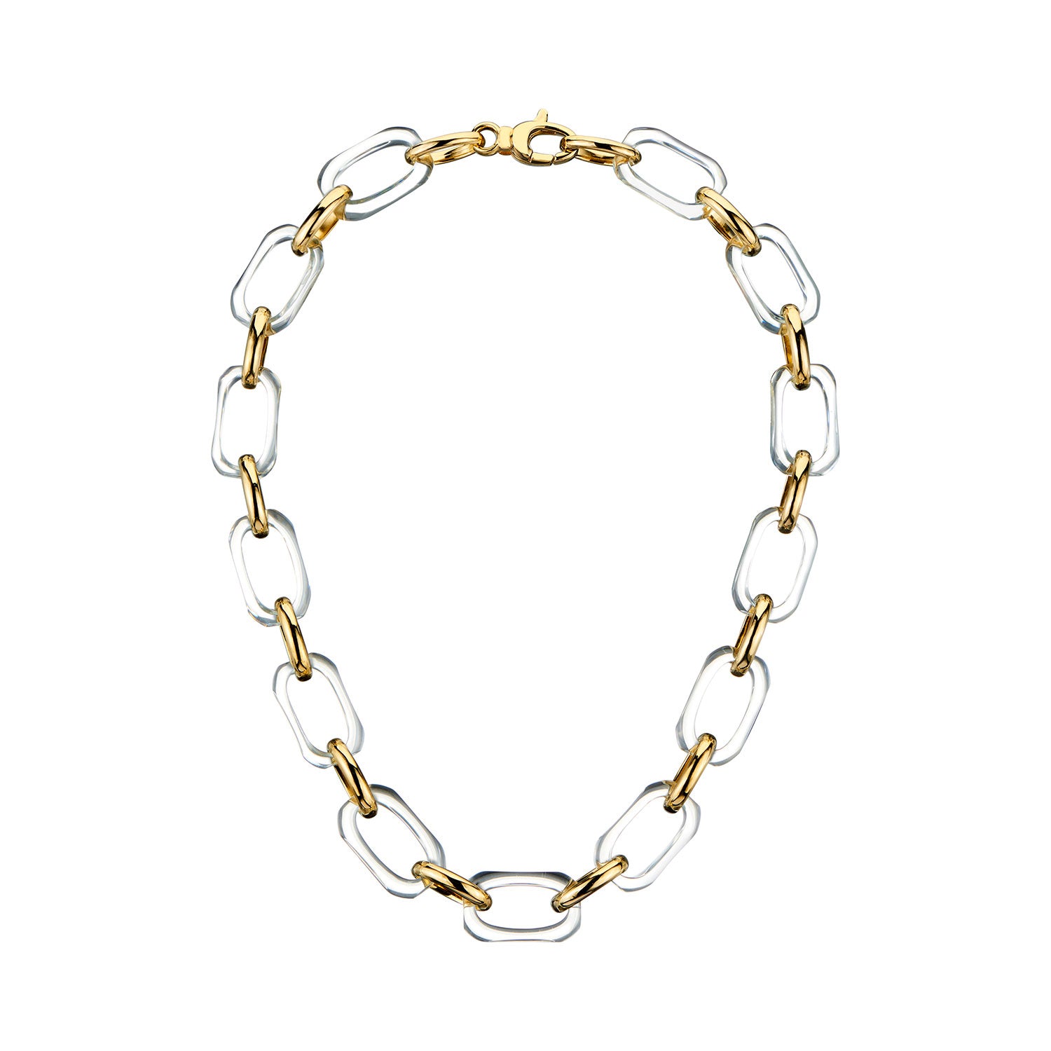 Clear Rectangle Link Lucite Necklace
