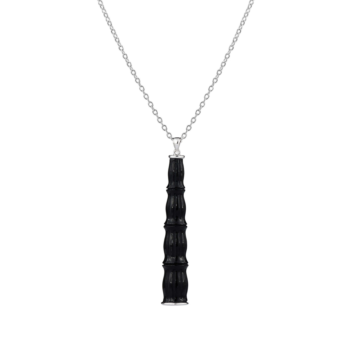 Black Lucite Bamboo Bar Necklace
