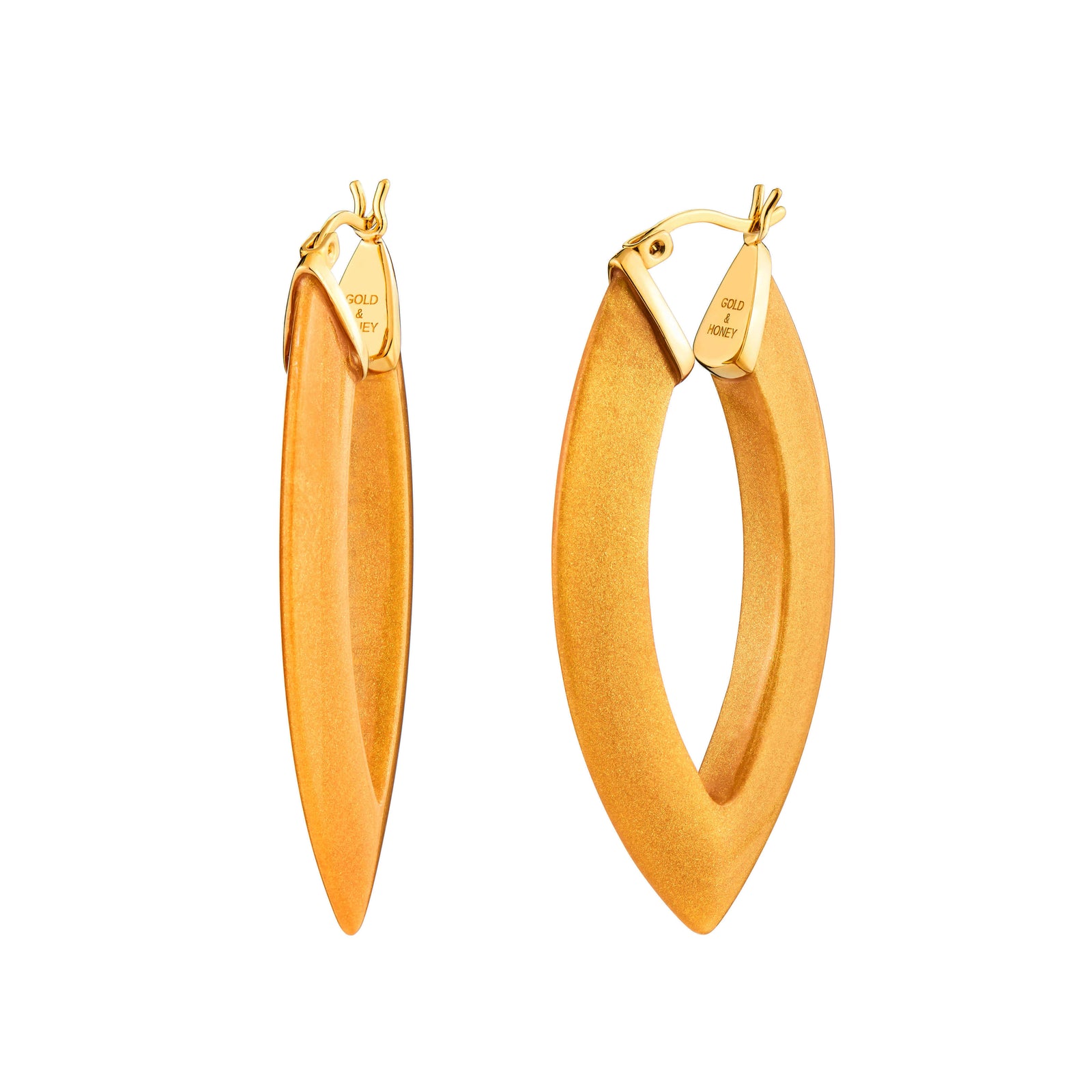 Marquise Lucite Hoops - GOLDEN NUGGET