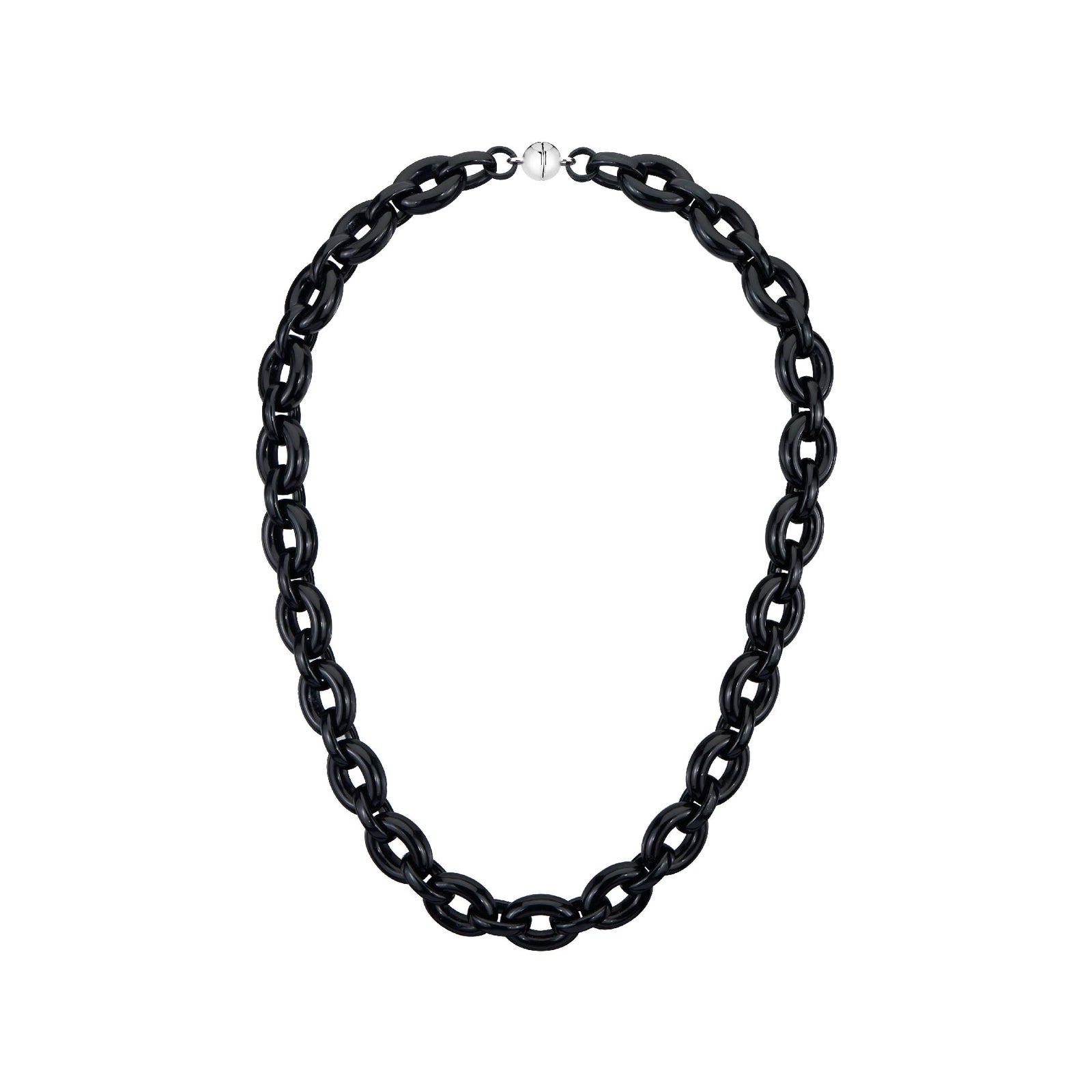 Black Large Link Lucite Necklace GLOSS