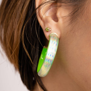 Neon Green Rave Hoops