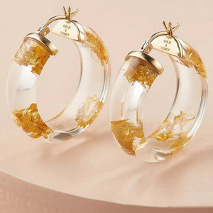 Gold Leaf Hoops