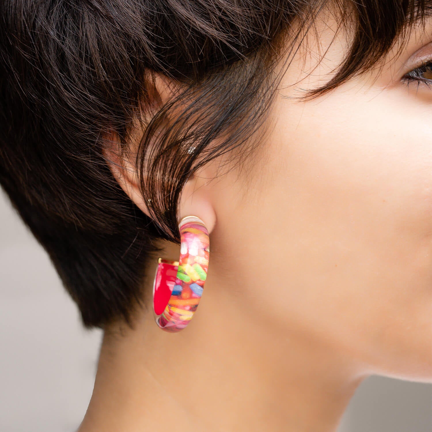 Sprinkles Lucite Hoop Earrings