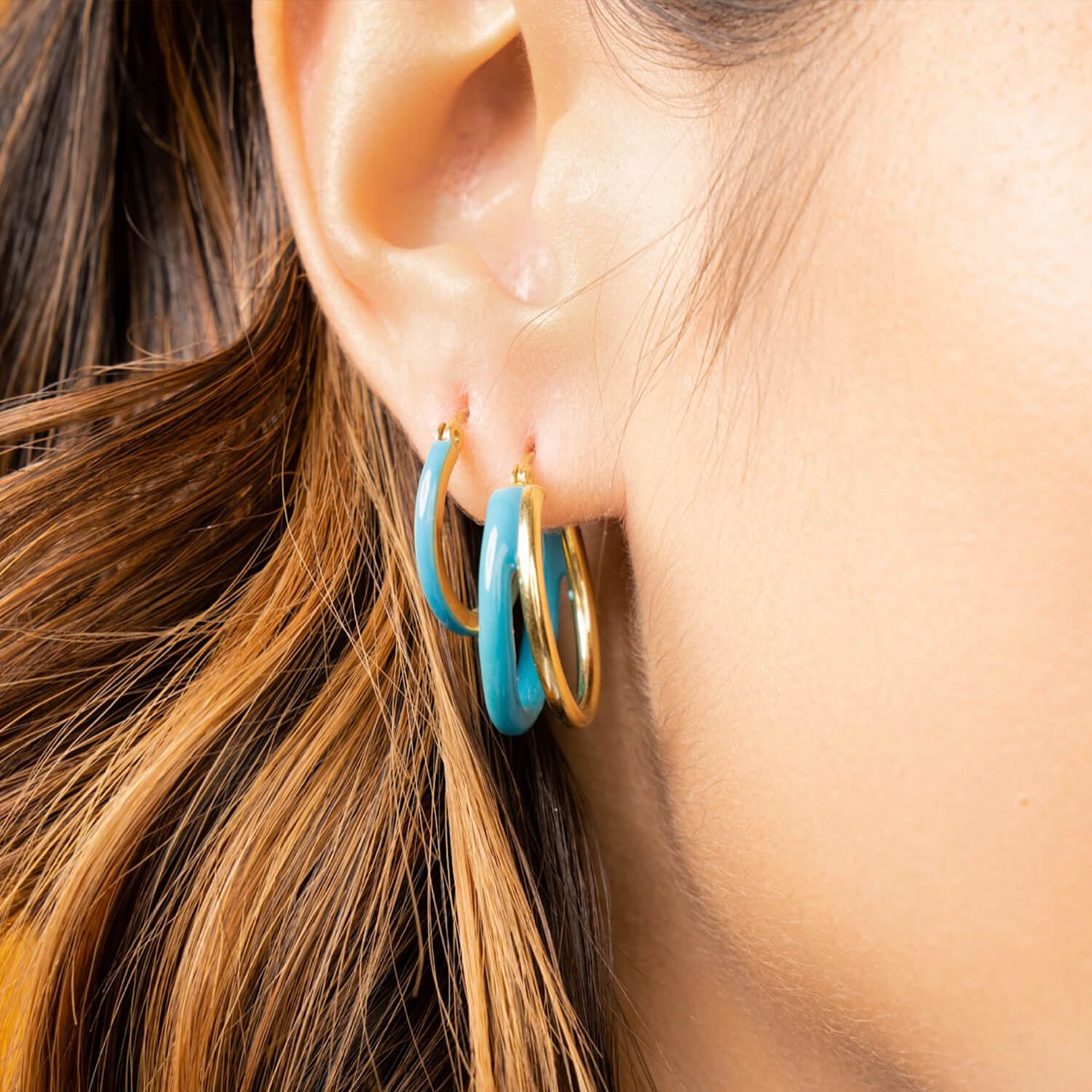 Green Enamel Earrings