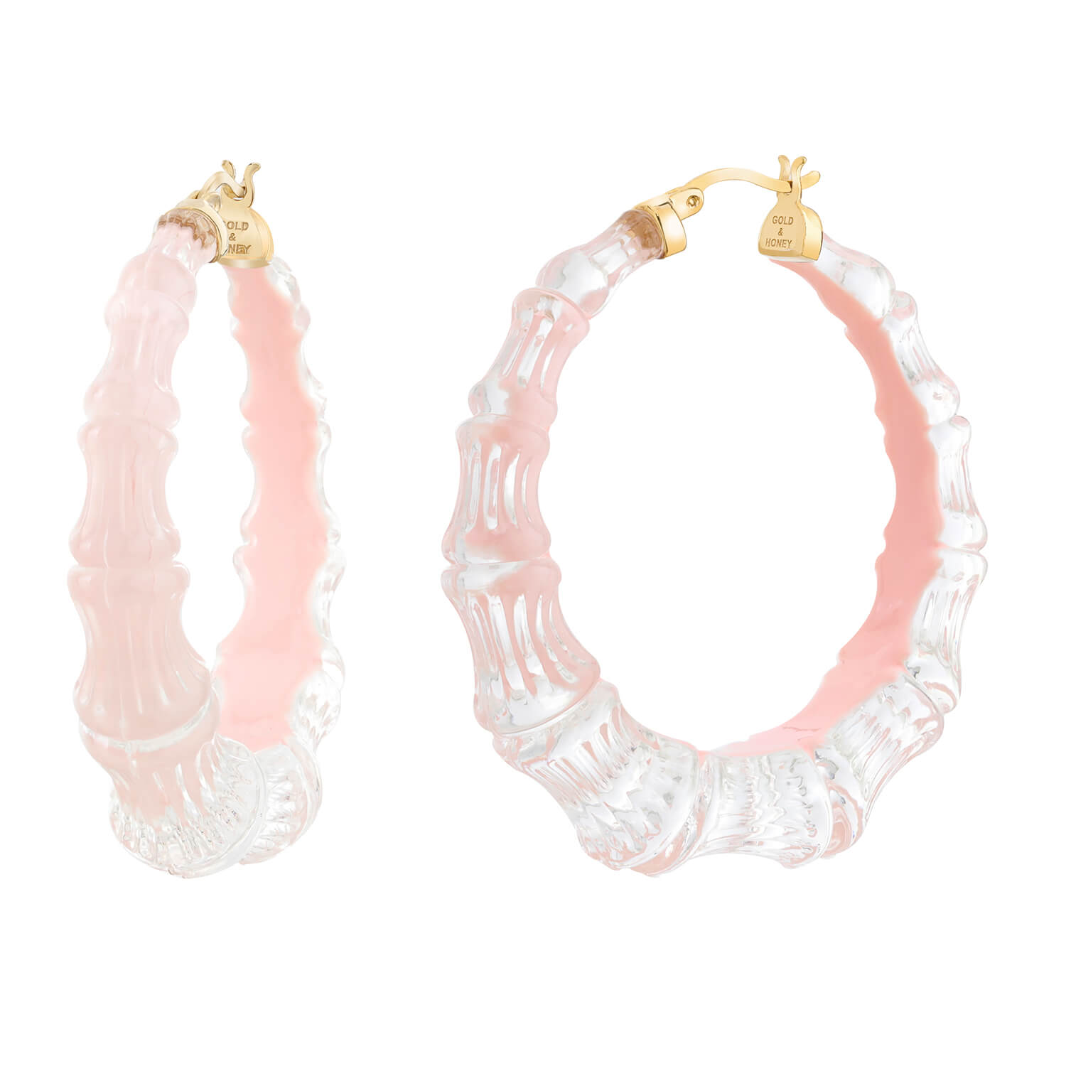 Ballerina Slipper Bamboo Lucite Hoops