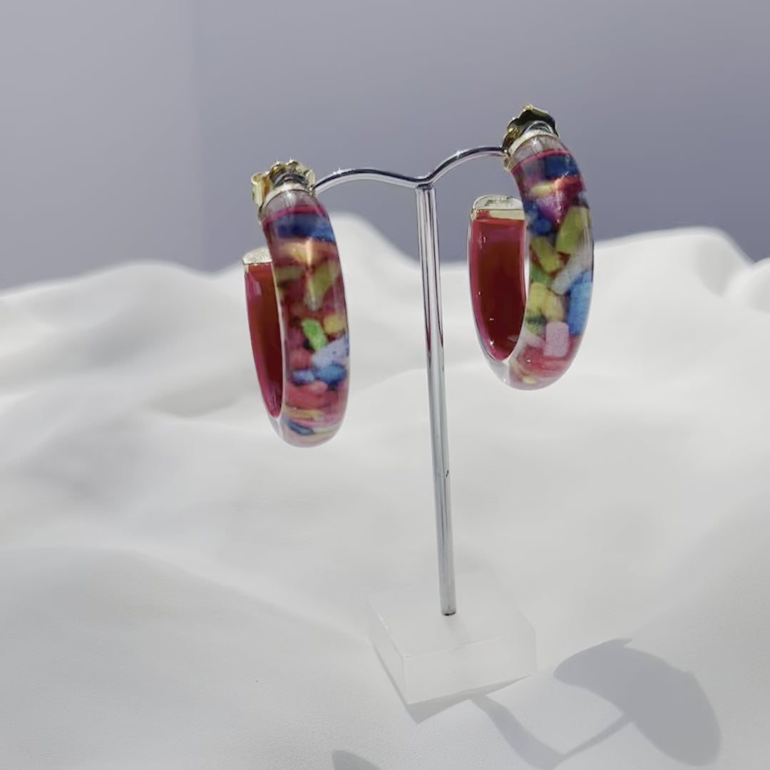 rainbow sprinkles hoop earrings
