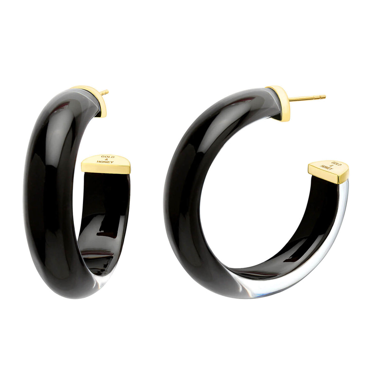 Medium Illusion Lucite Hoops in BLACK