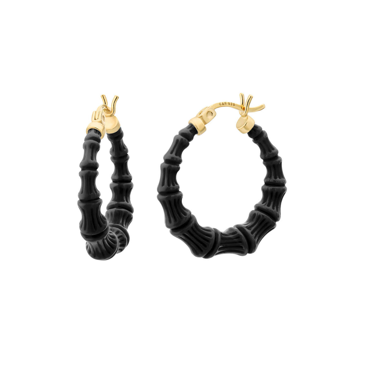 Mini Bamboo Hoops - BLACK