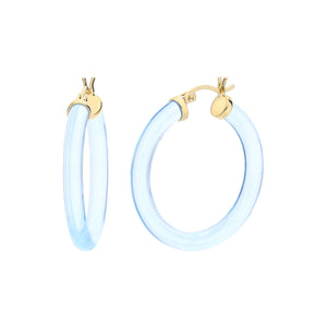 Thin Lucite Hoops - BLUE