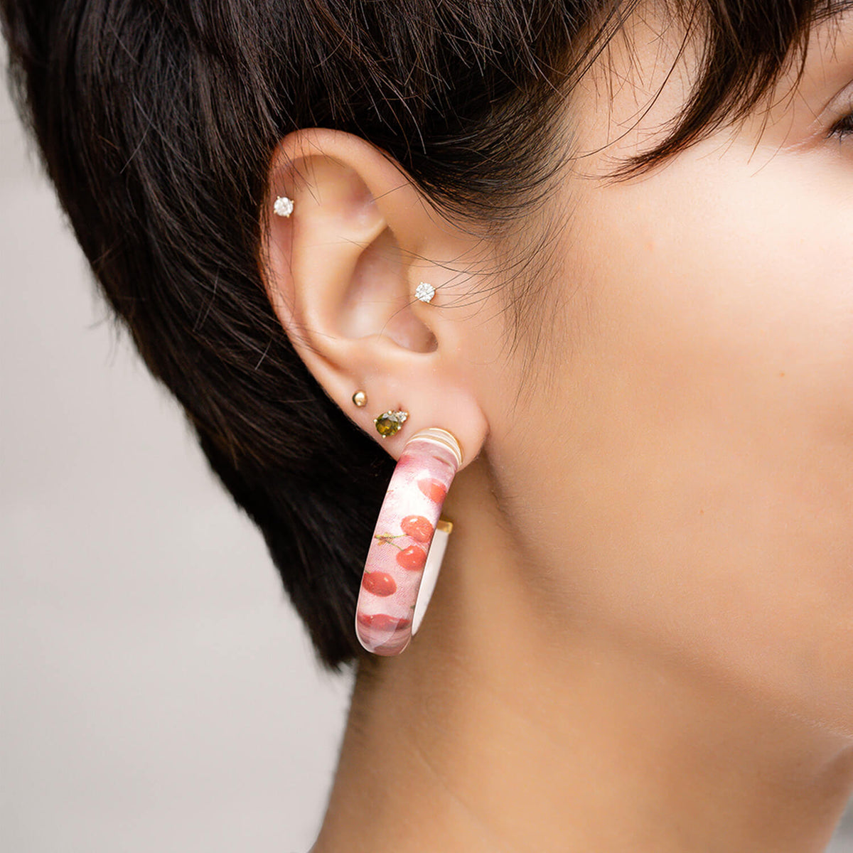 Cherry Hoop Earrings