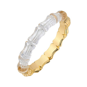 BAMBOO BANGLE IN CLEAR LUCITE