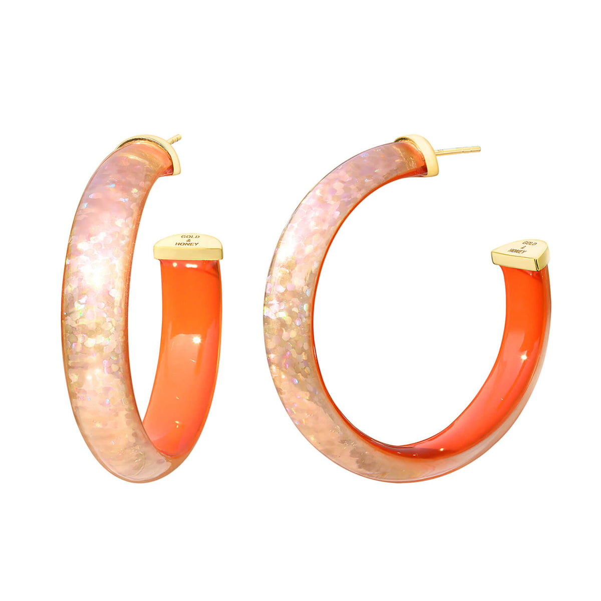 Disco Lucite Hoops in Orange